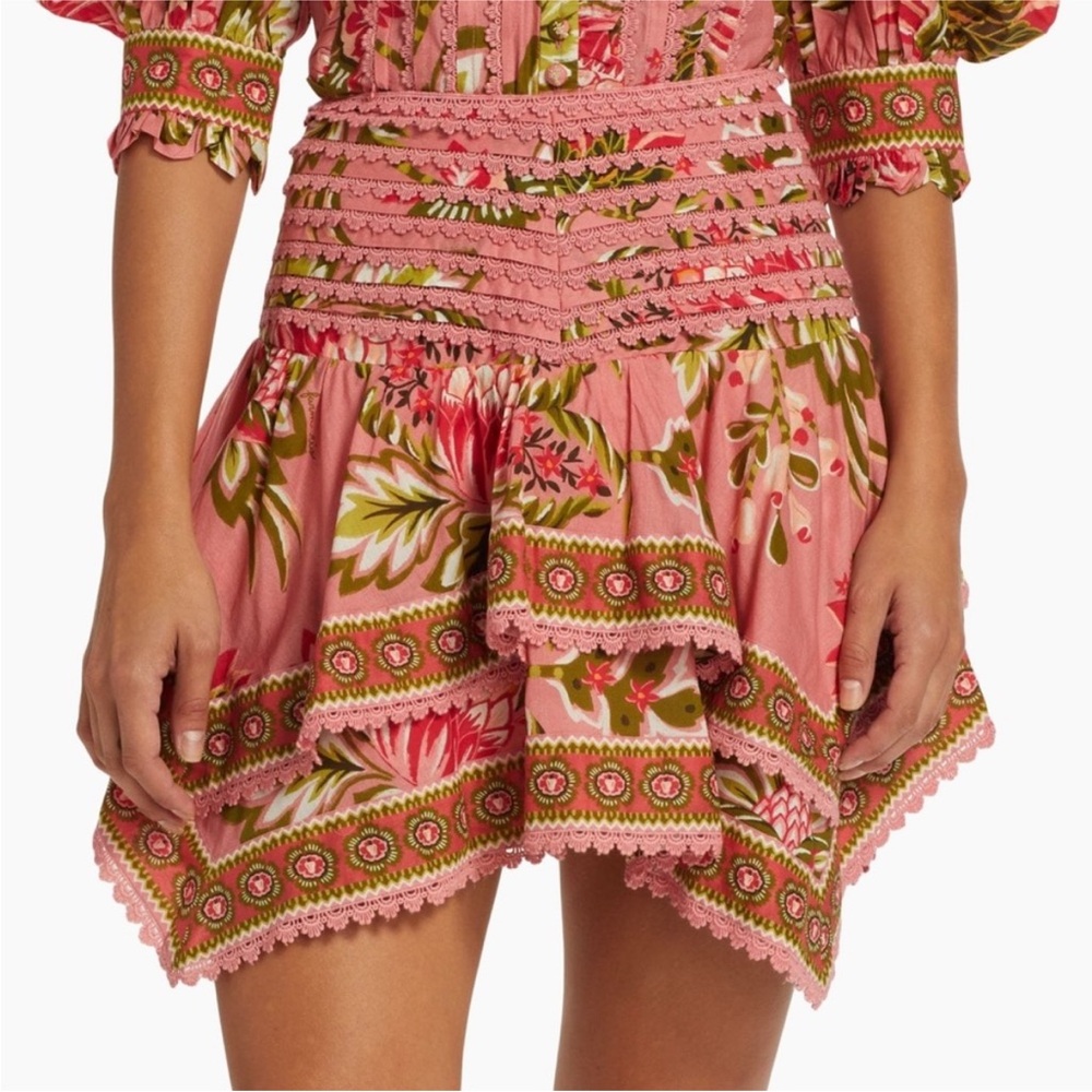 FARM Rio Aura Tiered Floral Mini Skirt size XXS